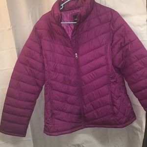 Purple snow jacket.